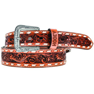 Hooey Tuff Floral Filigree Ivory Buckstitch Belt