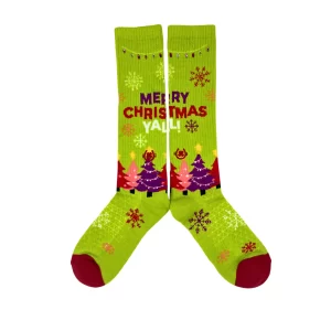 Lucky Chuck Merry Christmas Y'all Sock