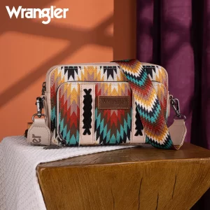 Wrangler Southwest Burst Crossbody Purse w/ Wallet Tan