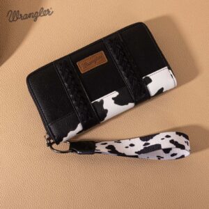 Wrangler Cow Print Wallet Black