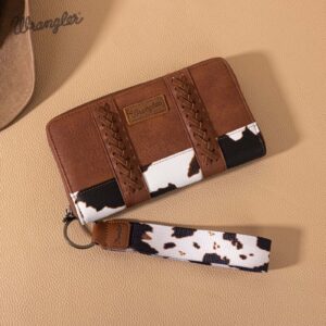 Wrangler Cow Print Wallet Brown