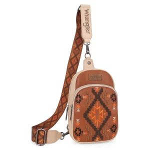 Wrangler Southwest Brown Embroidered Sling Bag