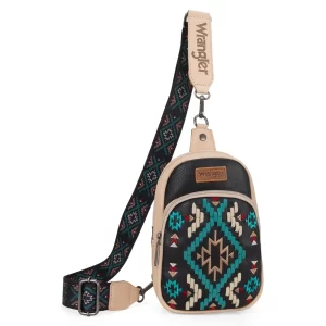 Wrangler Southwest Black Embroidered Sling Bag