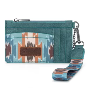 Wrangler Aztec Turq Key Chain Wristlet Card Wallet
