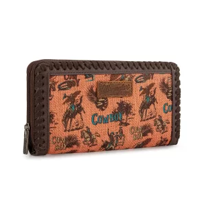 Wrangler Vintage Dark Brown Retro Cowboy Cool Wallet