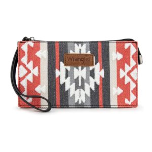 Wrangler Sherpa Black Aztec Canvas Clutch