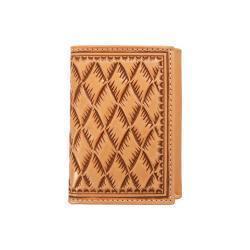 Nocona Trifold Large Basketweave Wallet - Natural