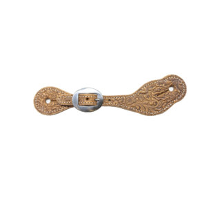 Professional's Choice Woman's Natural Floral Tooled Spur Strap