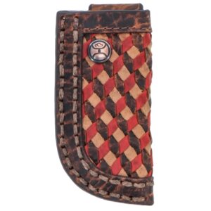 Hooey Whip Brown/Red/Tan Weaved Leather Sheath