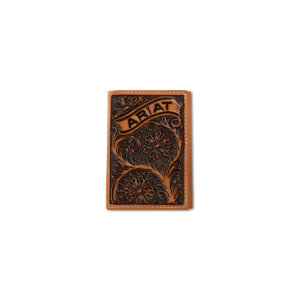 Ariat Banner Tan Floral Trifold Wallet