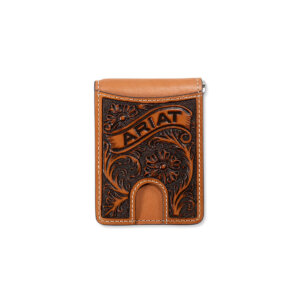 Ariat Floral Banner Bifold Money Clip Tan