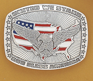 God Bless America Color Eagle Belt Buckle