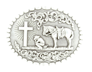 Cowboy  Prayer Belt Buckle