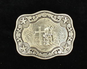 Praying Cowboy Square Belt Buckle