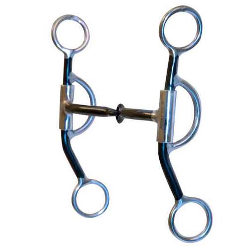 5" Black/Stainless Steel w/ Copper Inlay Snaffle Bit