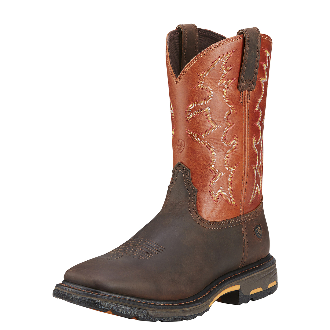 Ariat Workhog Square Toe Work Boots - Dark Earth