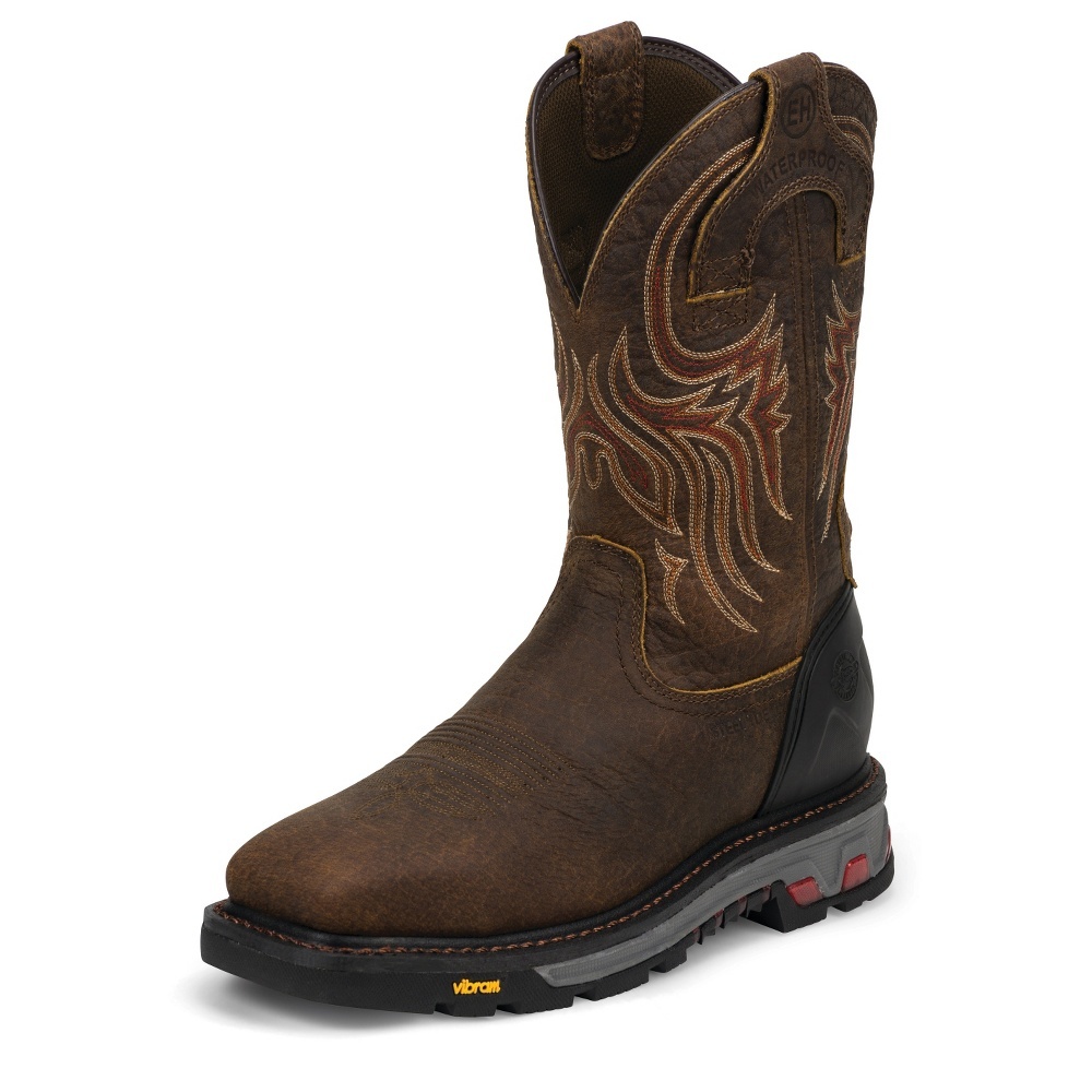Justin Driscoll Commander-X5 Work Boots - Mahogany