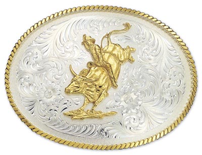 Montana Silversmiths Oval Bull Riding Buckle