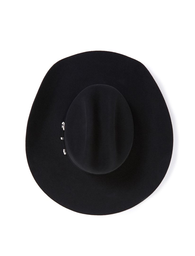 Top view of the Stetson Corral 4X Buffalo Felt Hat in black