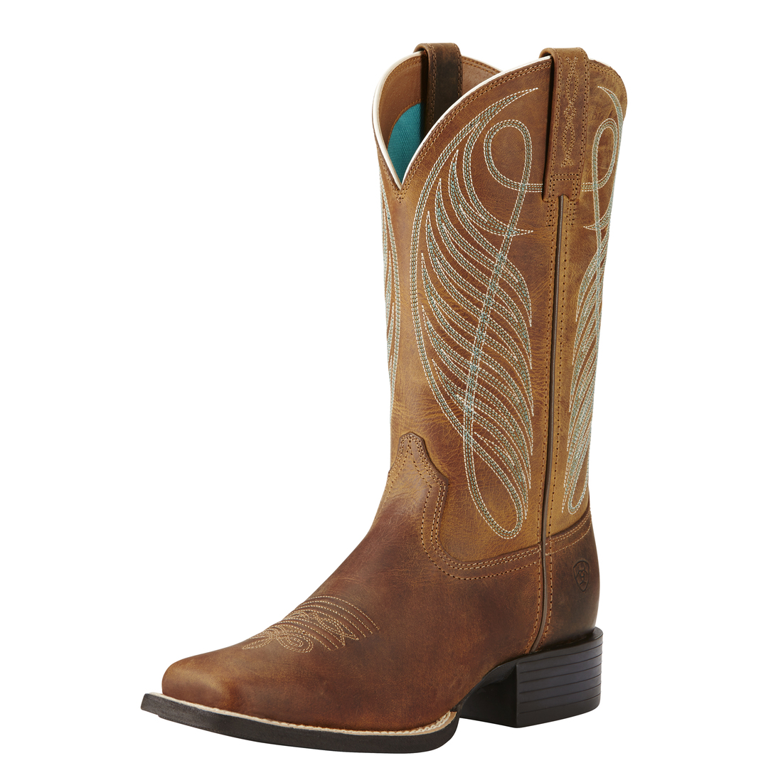 Ariat Round Up Western Cowgirl Boots - Distressed Brown